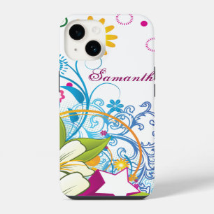 Süße Retro-Blumen und Sterne, Girlie-Grunge iPhone Hülle