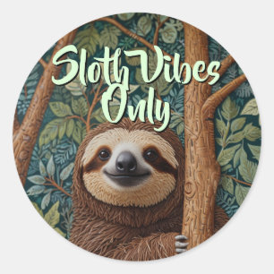 Süße Retro-Boho-Faulheit-Hang-drin-Faulheit-Vibes Runder Aufkleber