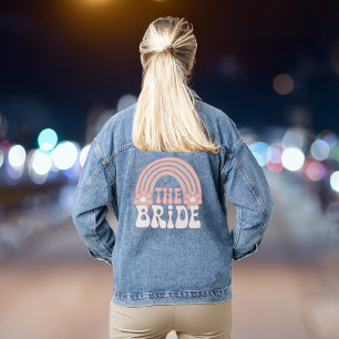 Süße Retro-Braut Junggesellinnenabschied Party Jeansjacke