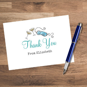 Süße Retro-Dankeskarten für eine Cocktailparty der Dankeskarte