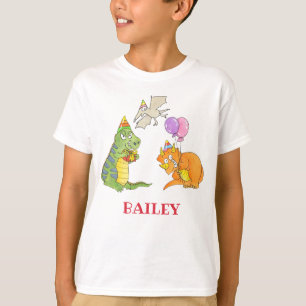Süße Retro-Dinosaurier-Themenparty für Kinder T-Shirt