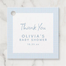 Süße Retro-Eleganz Hellblaukariert Baby Shower