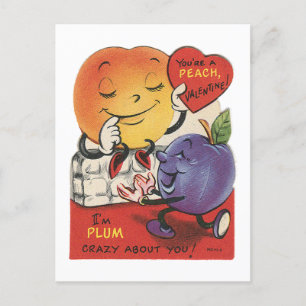 Süße Retro-Frucht zum Valentinstag Feiertagspostkarte