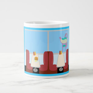 Süße Retro-Fünfziger-Jahre-Diner-Cartoon-Kunst Jumbo-Tasse
