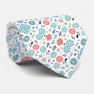 Süße Retro-Gekritzel-Herzen-Blumen-Blau-Rosa-Muste Krawatte