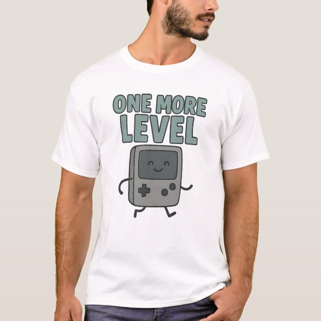Süße Retro-Handheld-Konsole "One More Level" T-Shirt (Vorderseite)