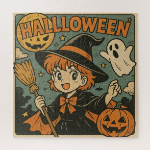 Süße retro-japanische Cartoon-Halloween