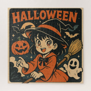 Süße Retro-Japanische Zeichentrickfilm Halloween
