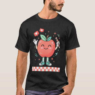 Süße Retro-Karierte-Apple-Lehrer-Bleistift-Trend P T-Shirt