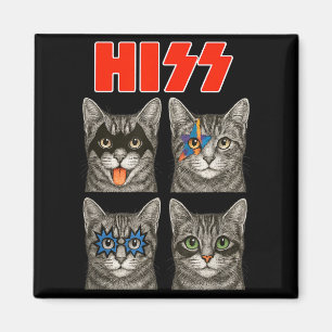 Süße Retro-Katze Rock-Musik-Konzert Magnet