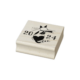 Süße Retro-Katzenliebhaber Weihnachten Gummistempel