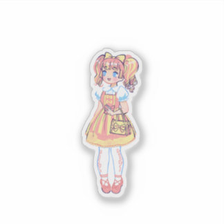 Süße Retro-Kawaii-Anime-Girl-Pastel-Mode-Vinyl Aufkleber