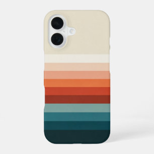 Süße Retro-Linien des Sonnenuntergangs iPhone 16 Hülle