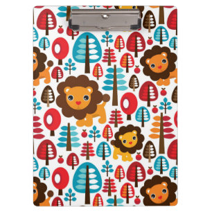 süße retro Löwe Kinder Illustration Klemmbrett