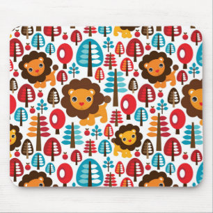 süße retro Löwe Kinder Illustration Mousepad