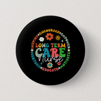 Süße Retro-LTC-Krankenschwester Langzeitpflege-Kra Button