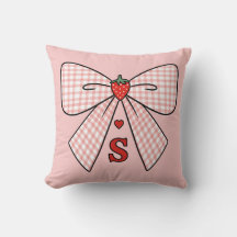 Süße Retro-Monogramm-Initialen Strawberry Coquette