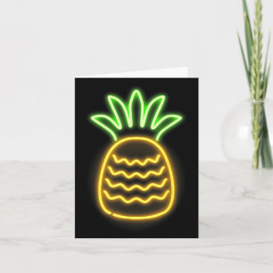 Süße Retro-Neon-Ananas für Hawaiian Beaches Shi Karte