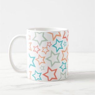 Süße Retro-Pastell-Sterne Nahtloses Muster Kaffeetasse