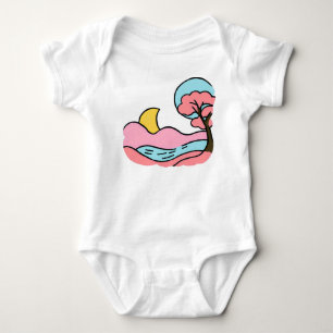 Süße Retro-Pop-Art-traumhafte Mondlandschaft Baby Strampler