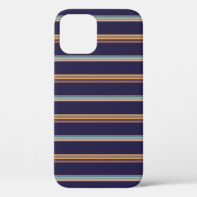 Süße retroblaue Streifen Case-Mate iPhone Hülle (Rückseite)