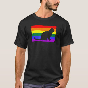 Süße Rettungskatze Liebe Lgbtq Gay Pride Flagge Qu T-Shirt