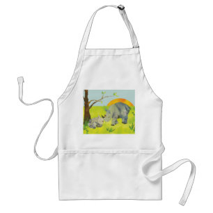 Süße Rhino-Mama und Baby Schürze