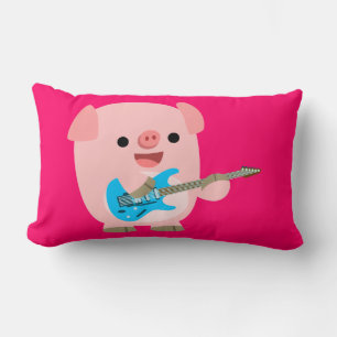 Süße Rockin'-Cartoon-Schweine-Kissen Lendenkissen