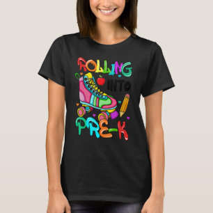 Süße Rollschuhe rollen in die Vorschule zurück zur T-Shirt