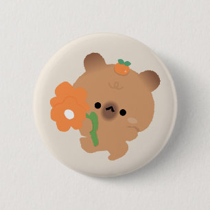 Süße romantische Capybara Button