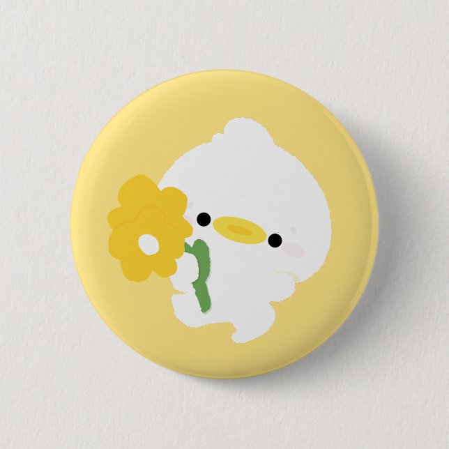 Süße romantische Ente Button (Vorderseite)