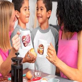 Süße romantische florale Illustration eines Igel-D Tasse