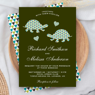 Süße romantische Hochzeitseinladung mit Schildkröt Einladung