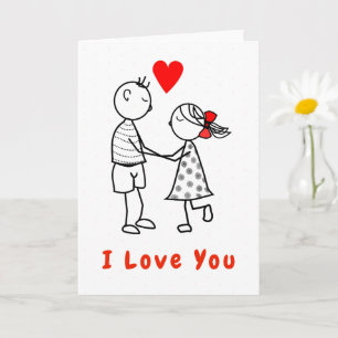 Süße romantische Paarkarte Ich liebe dich Karte