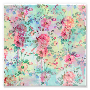 Süße romantische Rosen florale Malerei Wasserfarbe Fotodruck