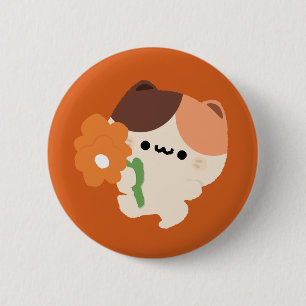 Süße romantische Tortie-Katze Button