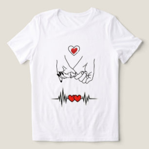 Süße romantische Valentins-Herzschlag-Linien-Grafi Tri-Blend Shirt