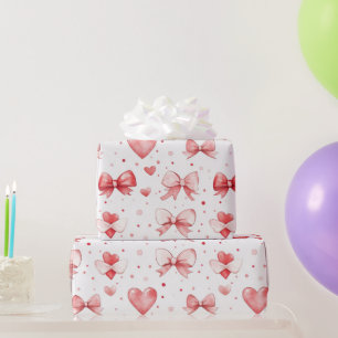 Süße romantische Valentins-Wasserfarben-Schleifen  Geschenkpapier