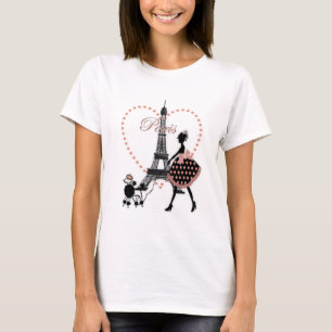 Süße romantische Vintage-Mädchen-Silhouette beim G T-Shirt