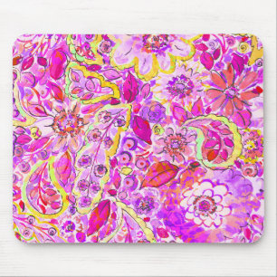 Süße rosa abstrakte Blumen Mousepad