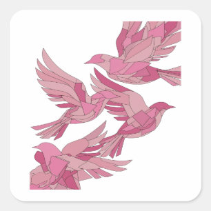 Süße rosa abstrakte Sticker-Design Quadratischer Aufkleber