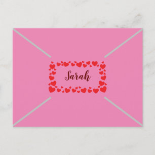 Süße rosa anpassbare Herzen Valentinstag Feiertagspostkarte
