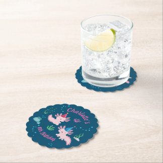 Süße rosa Axolotl-Geburtstagsfeier-Drinks Untersetzer