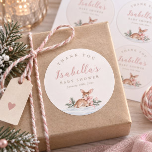 Süße Rosa-Baby-Mädchen-Party Danksagungs-Geschenke Runder Aufkleber