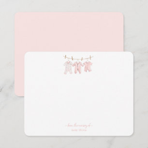 Süße rosa Babykleidung Baby Mädchen Danke Karte