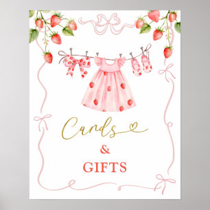 Süße rosa Babykleidung Berry Karten und Geschenke Poster
