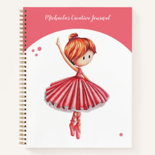 Süße Rosa Ballerina Mädchenhaft Notizbuch
