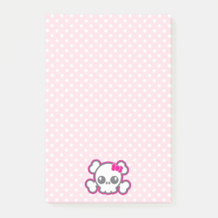 Süße Rosa-Band-Totenkopf-Haftnotizkarten Post-it Klebezettel
