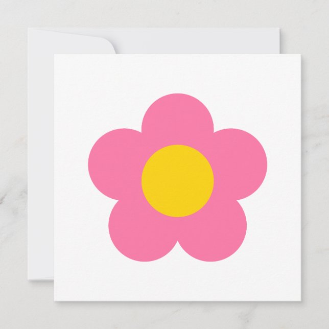 Süße rosa Blume Einladung (Vorderseite)