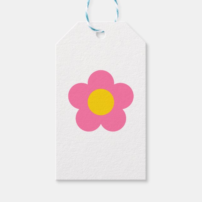 Süße rosa Blume Geschenkanhänger (Vorderseite)
